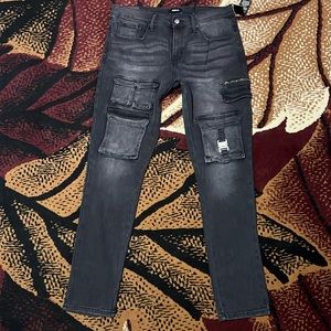 Slim taper black jeans